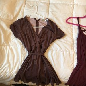 Velvet purple romper